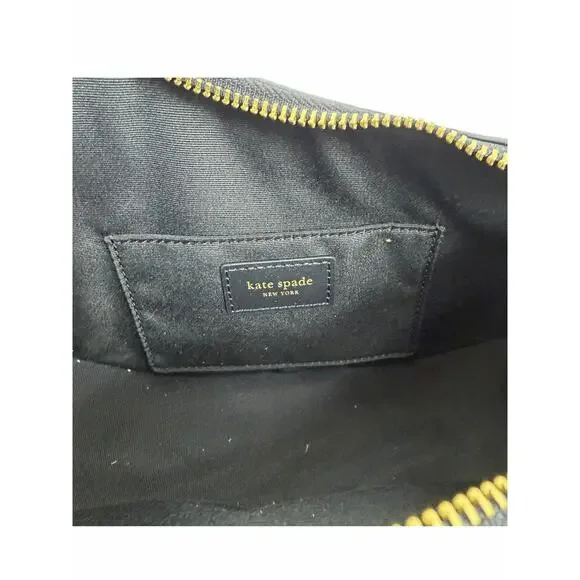 Kate Spade Duo Small Pebbled Leather Crossbody Bag Black Gold - Picture 14 of 16